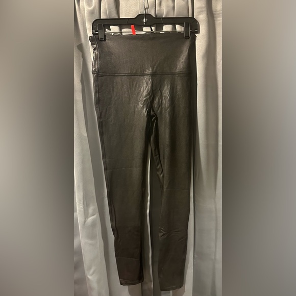 Spanx Leggings Women Large Faux Leather High Waisted Shaping Power Waist - Picture 1 of 6